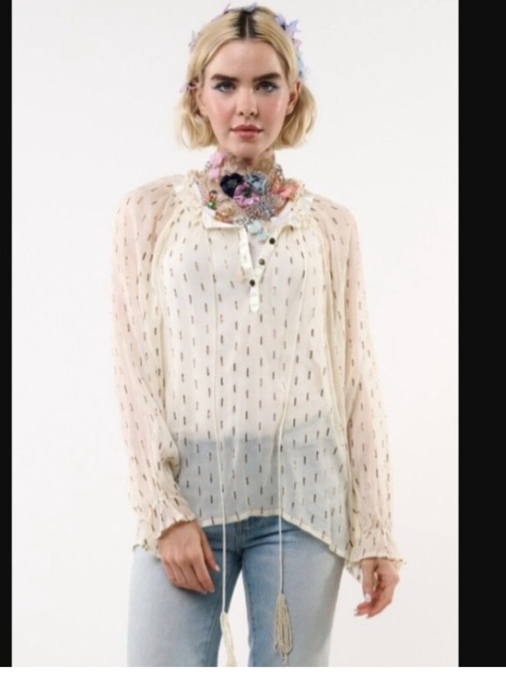 Aratta Maven Ivory Blouse and Cami Tank NWOT